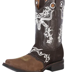 El General Rodeo Boot - Crazy Brown/Dark Brown with Embroidery 34311