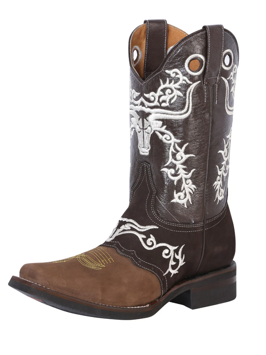El General Rodeo Boot - Crazy Brown/Dark Brown with Embroidery 34311 - Imagen 2