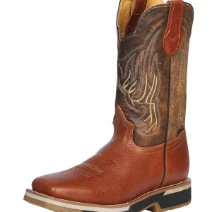 Botas Rodeo para Hombre Establo en Piel Grizzly con Suela de Doble Densidad