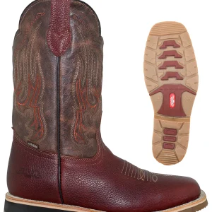 Botas Rodeo para Hombre Establo en Piel Grizzly con Suela de Doble Densidad