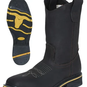 Botas Rodeo de Trabajo para Hombre Establo en Piel Crazy con Punta de Acero y Suela de Hule