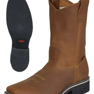 Botas de Trabajo Rodeo para Hombre Establo en Piel Crazy con Suela de Hule