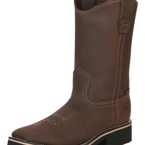 Botas de Trabajo Rodeo para Hombre Establo en Piel Crazy con Suela de Hule