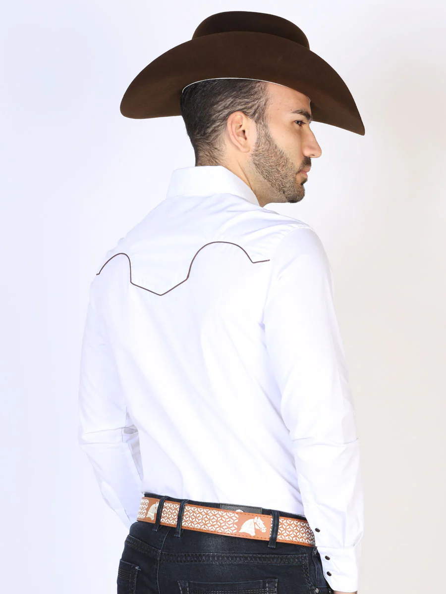 El Señor de los Cielos Embroidery Shirt White/Black 42957 - Imagen 2