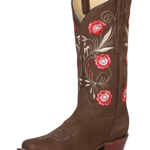 El General Womens Rodeo Boot - Suede Brown 42984