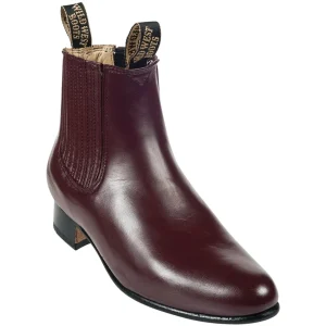 Botines Charros de Venado Original Punta Oval Color Vino - Wild West Boots