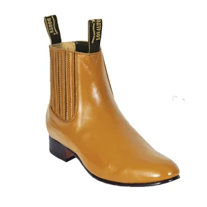 Botines Charros de Venado Original Punta Oval Color Mantequilla - Los Altos Boots
