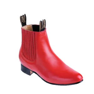 Botines Charros de Venado Original Punta Oval Color Rojo - Los Altos Boots