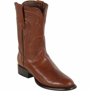 Botas de Piel Original Redonda Roper Color Cafe - Los Altos Boots