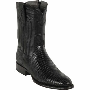Botas de Armadillo Original Roper Punta Oval con Zipper Color Negro - Los Altos Boots