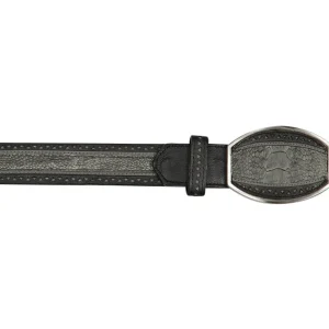 Cinto Casual de Pata de Avestruz Original Color Negro Rustico - Los Altos Boots