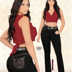 Pantalón Vaquero de Mezclilla Stretch Negro DAN-D842