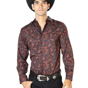 Black And Brick Long Sleeve Shirt 43541