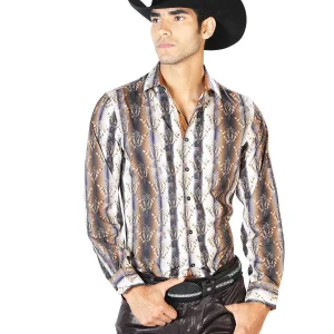 Black And Brown Casual Long Sleeve Shirt 43546