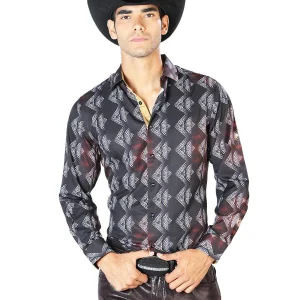 Black And Gray Casual Long Sleeve Shirt 43548