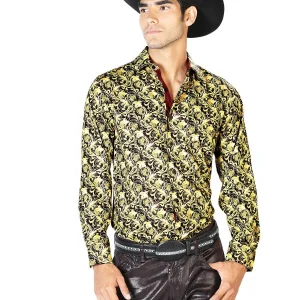 Black And Yellow Casual Long Sleeve Shirt 43542