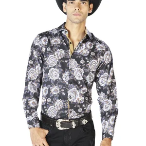 Black Beige Casual Long Sleeve Shirt 43540