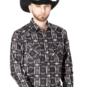 Black Long Sleeve Cowboy Shirt 44205