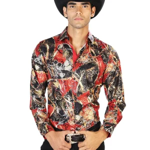 Black Red Casual Long Sleeve Shirt 43569