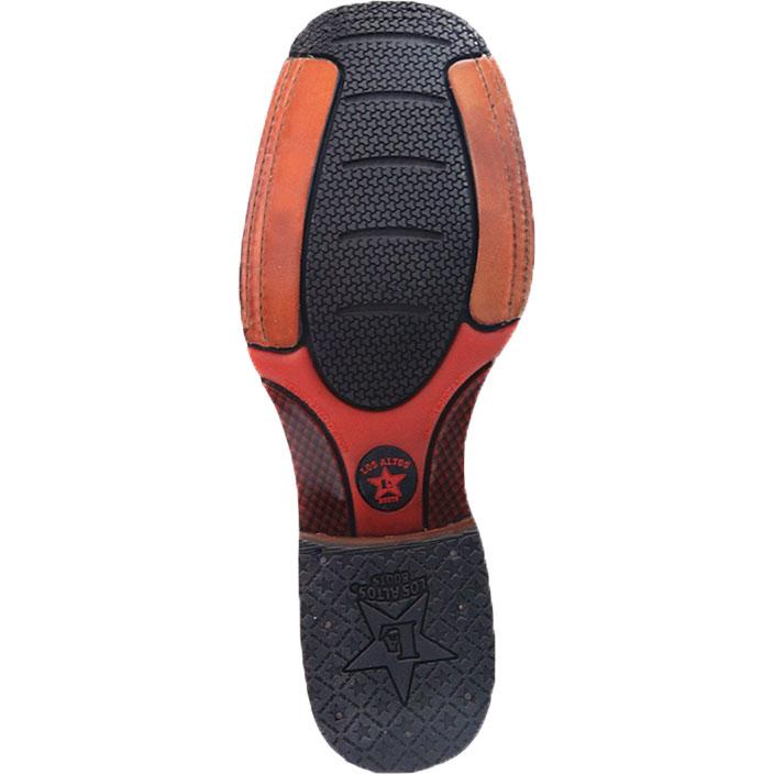 Botas de Piel Original Punta Rodeo Cuadrada Ancha Color Cafe - Los Altos Boots - Imagen 3