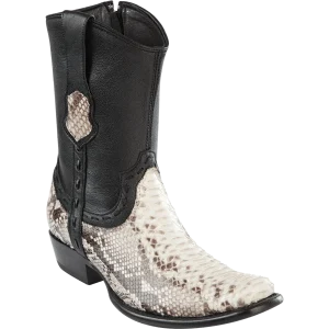 Botas Cortas de Piton Original Punta Dubai Color Natural - Wild West Boots