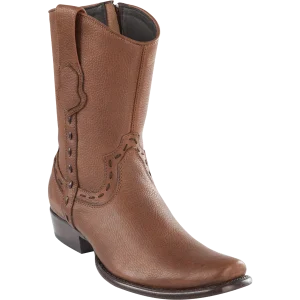 Botas Cortas de Piel Original Punta Dubai Color Cafe - Wild West Boots