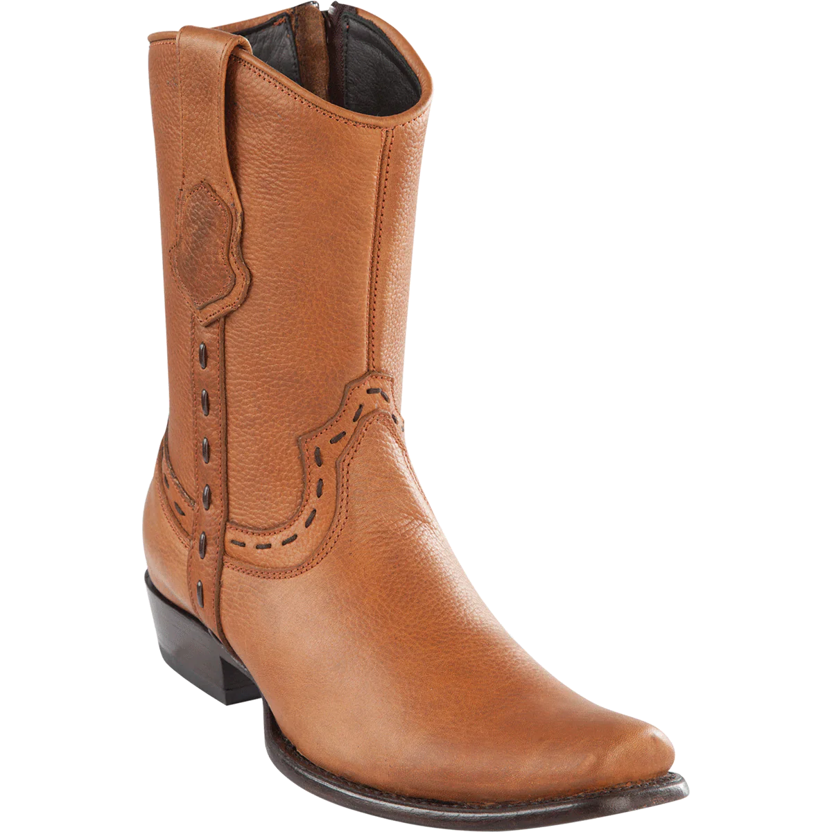 Botas Cortas de Piel Original Punta Dubai Color Miel - Wild West Boots - Imagen 2