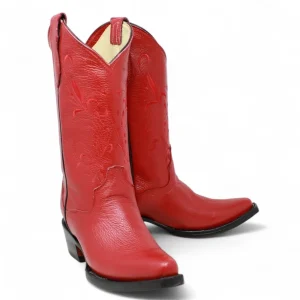 Bota de Dama Rodeo Puntal Roja con Bordado - La Sierra