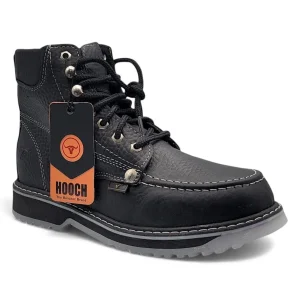 Bota de Trabajo para Hombre 6 Pulgadas Estilo Moc Toe con Suela de Hule Transparente – Hooch Boots H801T05