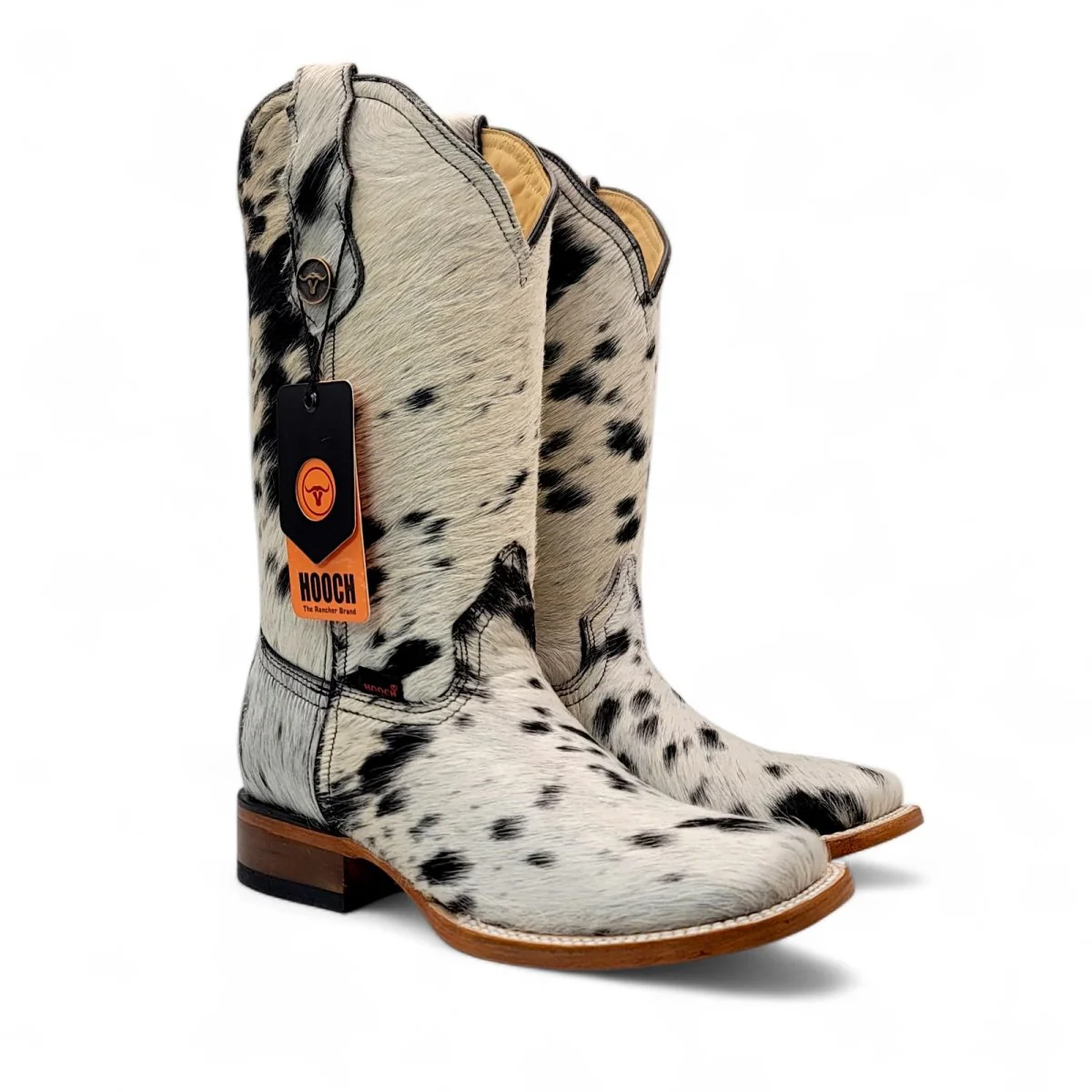 Bota Vaquera para Mujer de Piel con Pelo de Vaca y Punta Cuadrada – Hooch Boots H223304 - Imagen 2