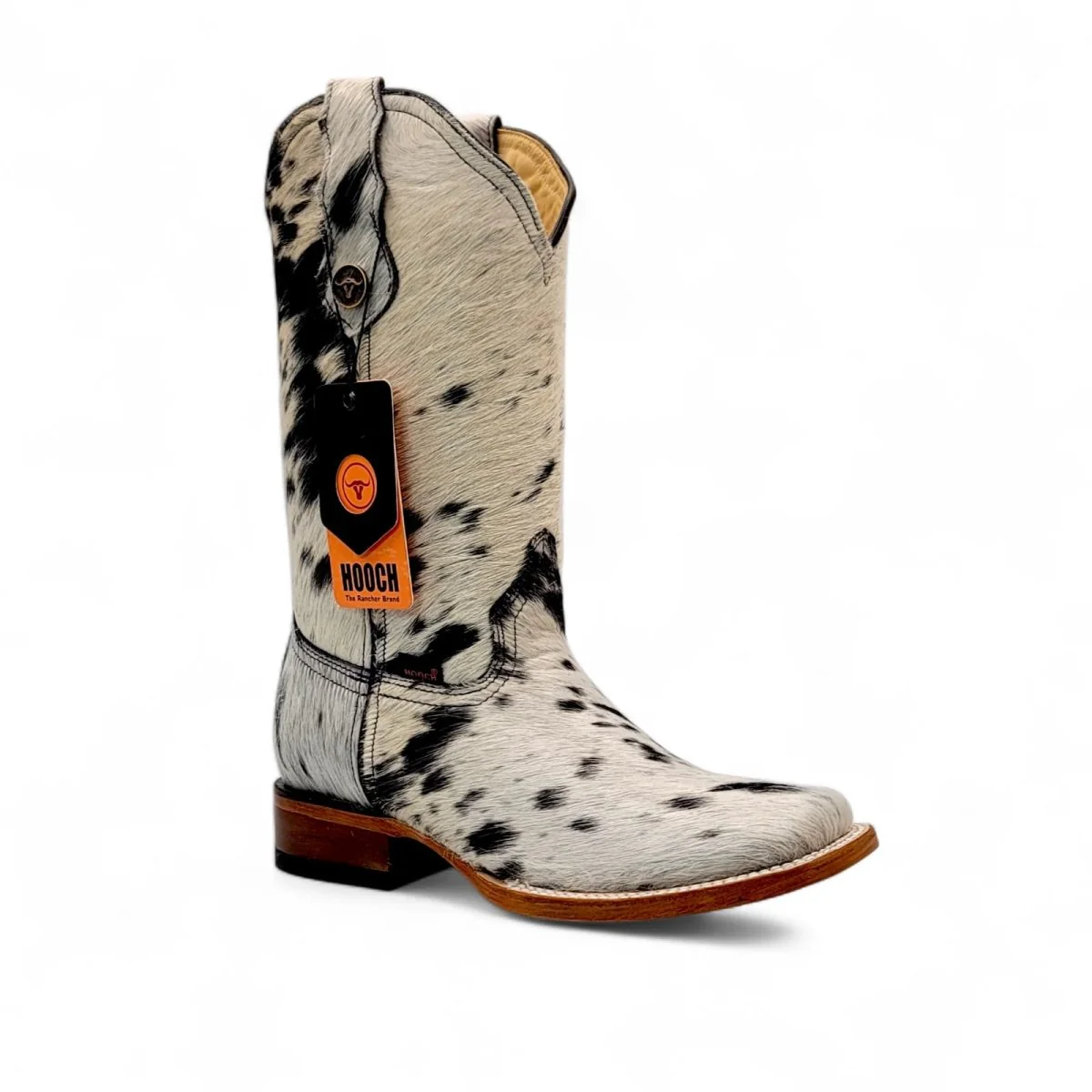 Bota Vaquera para Mujer de Piel con Pelo de Vaca y Punta Cuadrada – Hooch Boots H223304 - Imagen 4