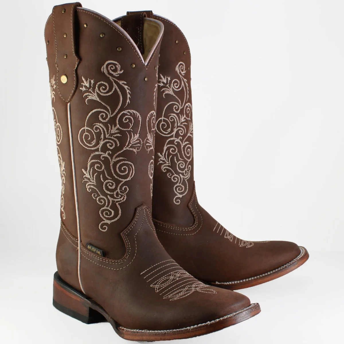 Botas A&A de Cuero Crazy para Mujer en Horma Rodeo Esperol Tan - Imagen 2
