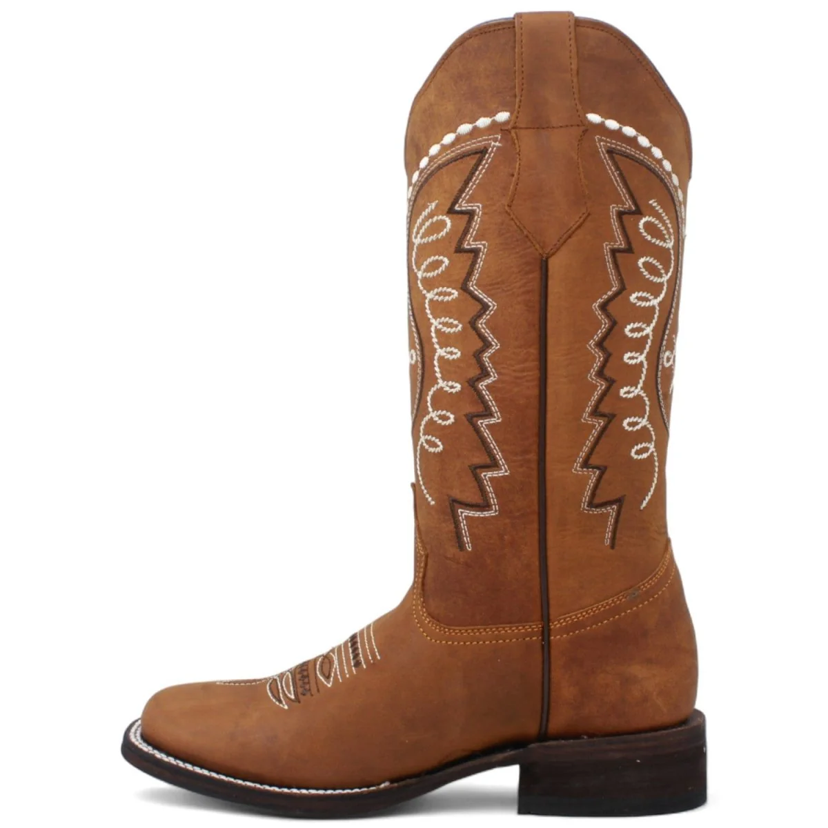 Botas Altas de Cuero Grasso para Mujer en Horma Rodeo Color Miel Q322N6251 - Imagen 3