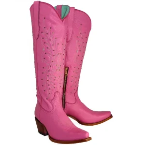 Botas Altas de Cuero Original para Mujer Color Rosa (Barbie)