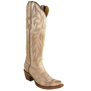 Botas Altas de Piel Original Punta Recortada Para Dama Color Cafe - Los Altos Boots