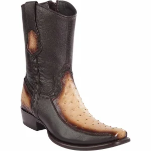 Botas Cortas de Avestruz Original Horma Dubai Color Arena Difuminada - Wild West Boots