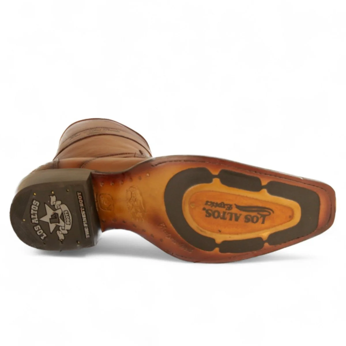 Botas Cortas de Caiman y Piel Original Punta Europea Color Cafe Difuminado - Los Altos Boots - Imagen 7