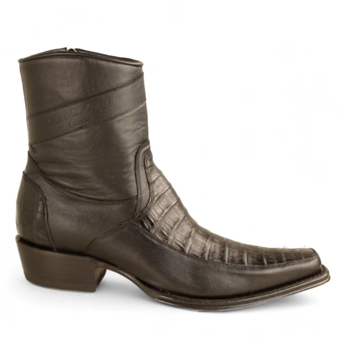 Botas Cortas de Caiman y Piel Original Punta Europea Color Negro - Los Altos Boots - Imagen 4