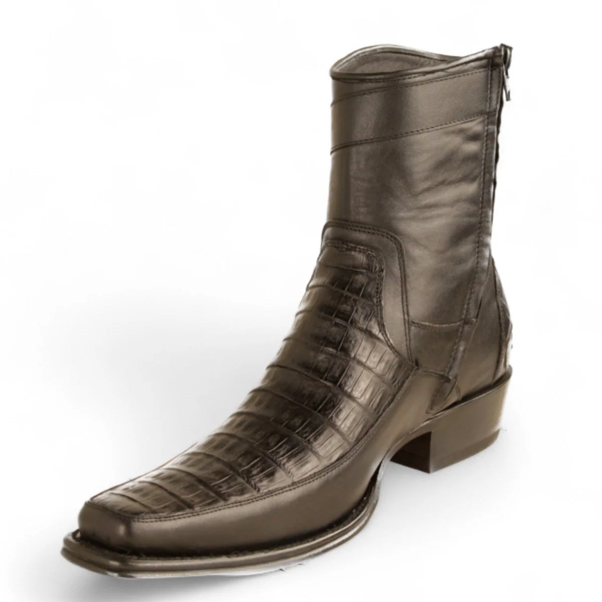 Botas Cortas de Caiman y Piel Original Punta Europea Color Negro - Los Altos Boots - Imagen 3