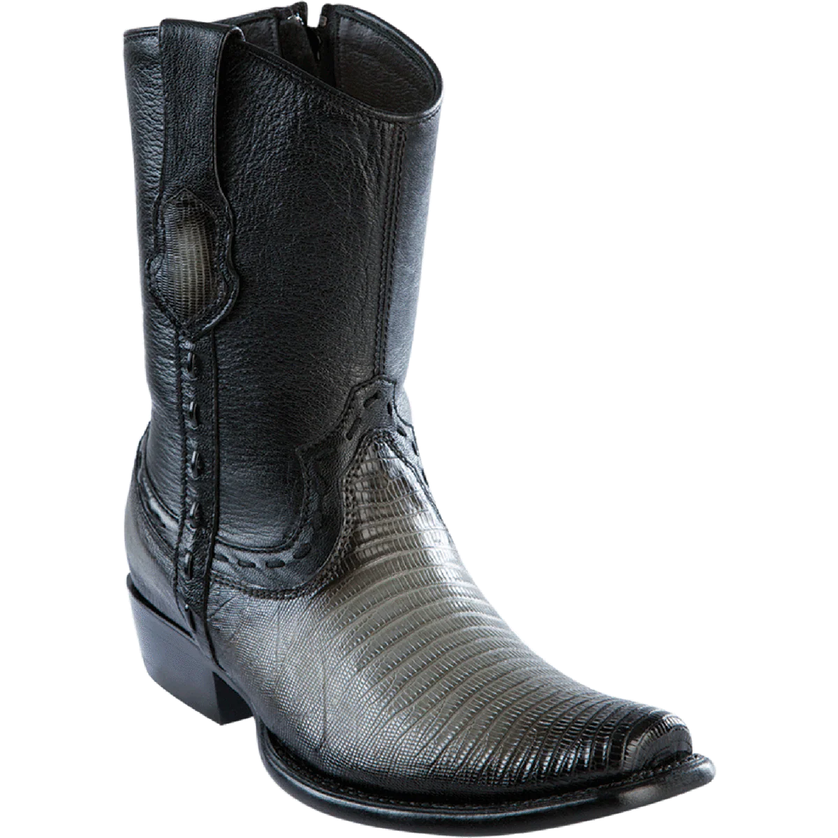 Botas Cortas de Armadillo Original Punta Dubai Cuadrada Color Gris Difuminado - Wild West Boots
