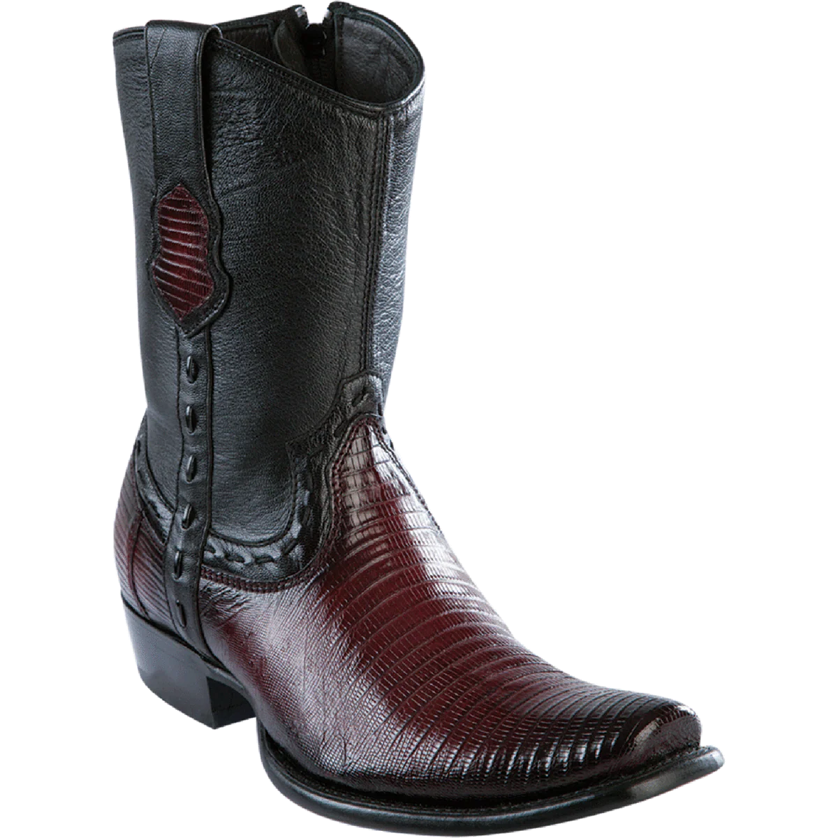 Botas Cortas de Armadillo Original Punta Dubai Cuadrada Color Vino Difuminado - Wild West Boots