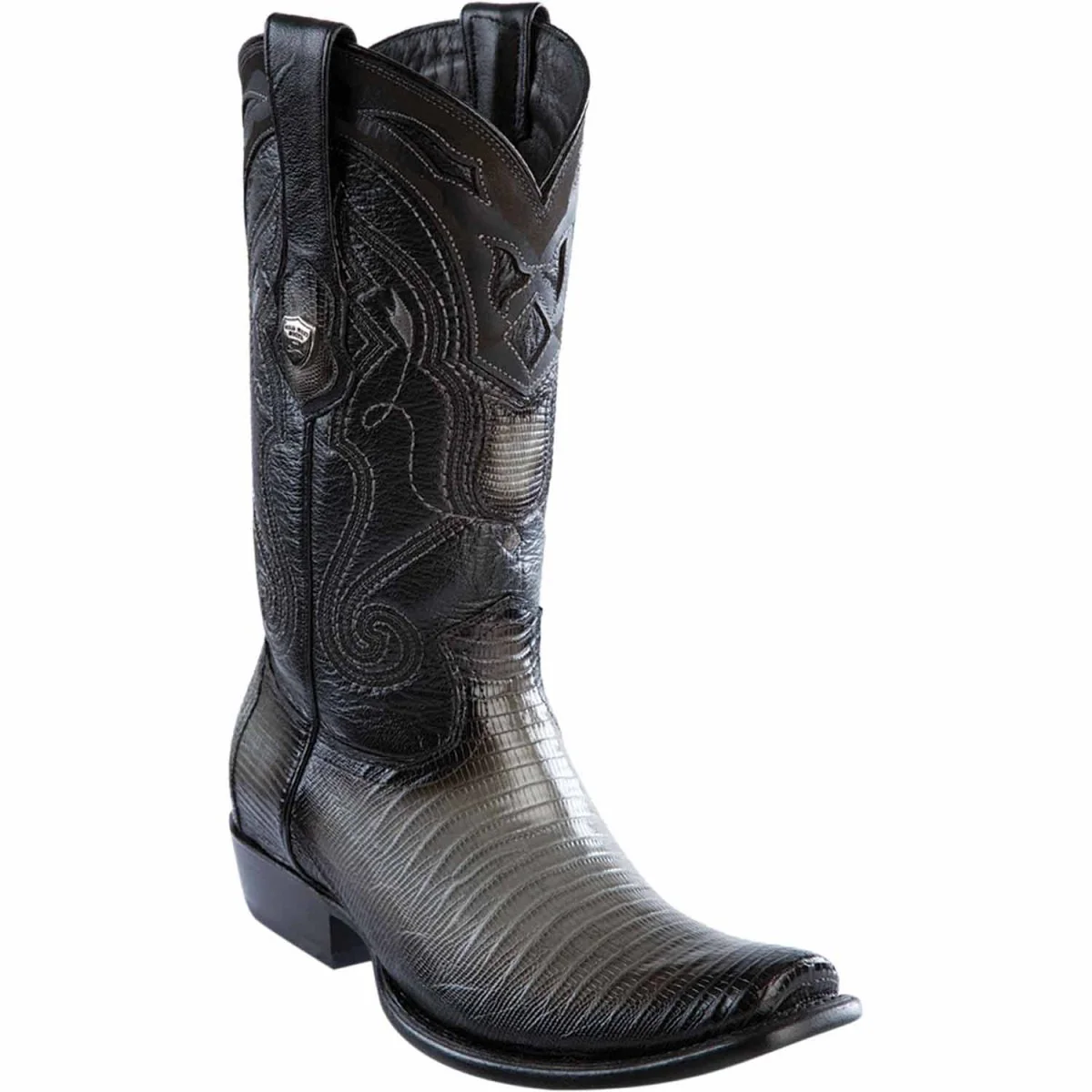 Botas de Armadillo Lizard Original Dubai Punta Cuadrada Color Gris Difuminado - Wild West Boots - Imagen 2