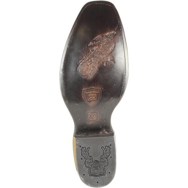 Botas de Armadillo Lizard Original Dubai Punta Cuadrada Color Negro Lijado - Wild West Boots - Imagen 4