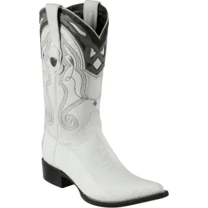 Botas de Pata de Avestruz Original Punta 3X Color Blanco - Wild West Boots