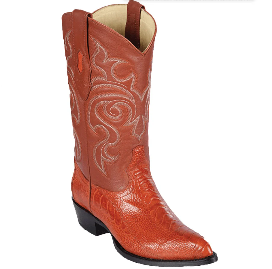 Botas de Avestruz Pata Original Horma Puntal Color Cognac - Los Altos Boots - Imagen 2