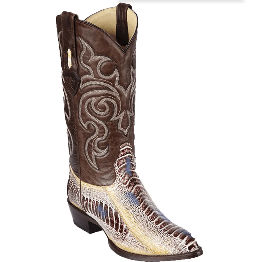 Botas de Avestruz Pata Original Horma Puntal Color Natural- Los Altos Boots - Imagen 2