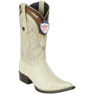 Botas de Avestruz Original Punta 3X Color Hueso - Wild West Boots