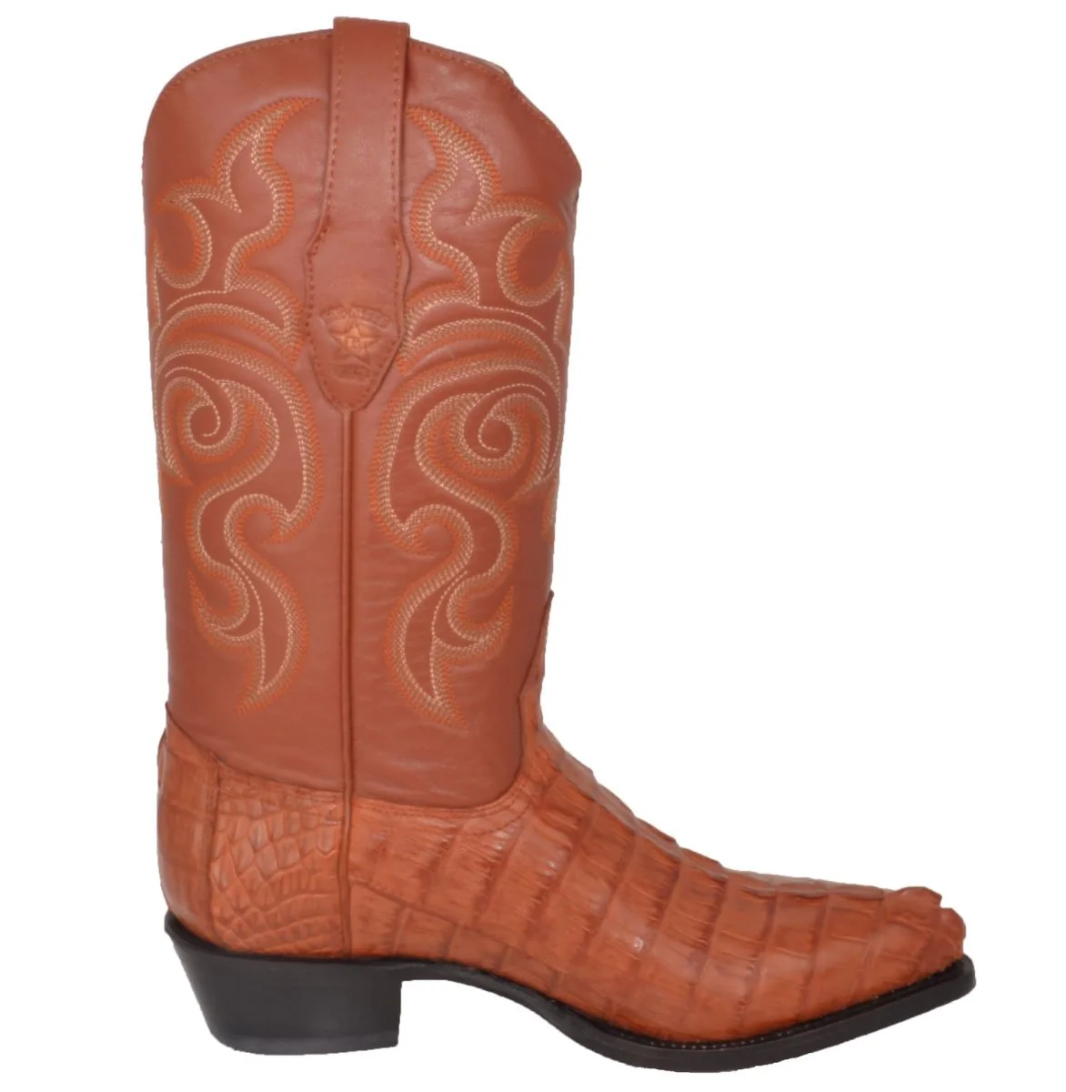 Botas de Piel de Cocodrilo Caiman Cola Horma Puntal Color Cognac - Los Altos Boots - Imagen 5