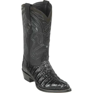 Botas de Cocodrilo Caiman Cola Original Horma Puntal Color Negro - Wild West Boots