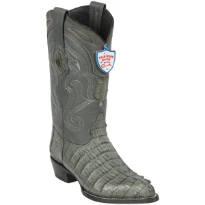 Botas de Cocodrilo Caiman Cola Original Horma Puntal Color Gris - Wild West Boots